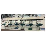 12 Seat Folding Cafeteria Table w/ Green Seats