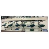 12 Seat Folding Cafeteria Table w/ Green Seats