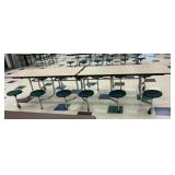 12 Seat Folding Cafeteria Table w/ Green Seats