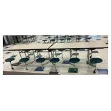 12 Seat Folding Cafeteria Table w/ Green Seats