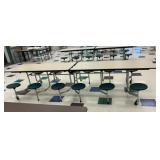 12 Seat Folding Cafeteria Table w/ Green Seats