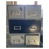 (3) 2 Drawer Metal File Boxes