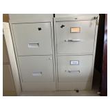 (2) 2 Drawer Metal File Cabinets