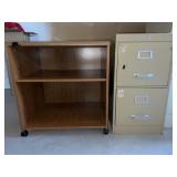 2 Drawer Metal File Cabinet with Printer Stand