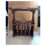 Softwood End Table with Magazine Rack