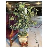 Oriental Porcelain Planter on Stand