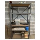 Steel Storage Shelf with Contents