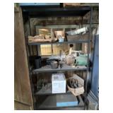 Metal Storage Shelf with Contents