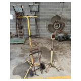 Work Light, Floor Fan and Bottle Cart
