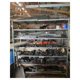 Steel Shelving Unit with Contents