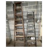 Wood and Aluminum Step Ladders