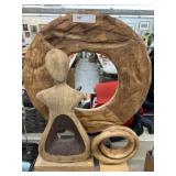 (3) Wood Sculptures