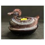 Slag Glass Duck On Nest