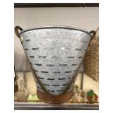 Galvanized and Copper Olive Bucket