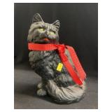 Cast Metal Seated Cat