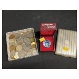 Cigarette Case, Foreign Coins, Crystal