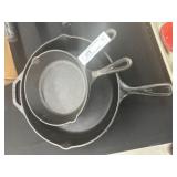 (3) Pieces of Lodge Cast Iron Cookware