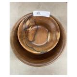 (2) Turned Wood Bowls