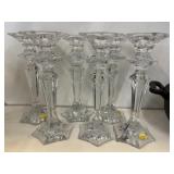 (6) Glass Candlesticks