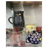 Contemporary Pottery with Pyrex Measuring Cup
