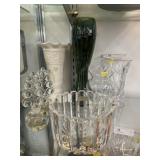 Crystal with Porcelain Vase