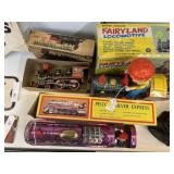 (3) Tin Litho Battery Powered Locomotives