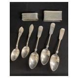 Sterling Silver Spoons with Napkin Rings
