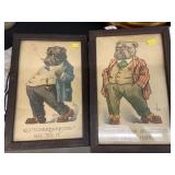 (2) Framed Prints with Storage Crock
