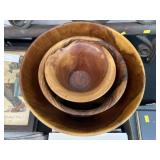 (3) Turned Wood Bowls