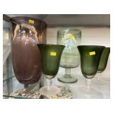 Decorative Glass Vases and Goblets