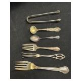 Sterling Silver Utensils with Condiment Tongs