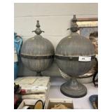 (2) Decorative Lidded Spheres