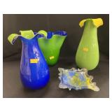 (4) Pieces of Art Glass