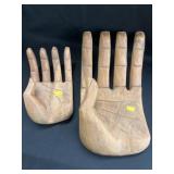 (2) Machine Carved Hands