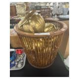 Waste Can and Decorative Pumpkins
