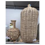 (2) Wicker Woven Vases