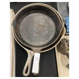 Wagner and Unmarked Cast Iron Frying Pans