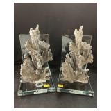 (2) Simulated Coral Bookends