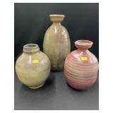 (3) Decorative Pottery Vases