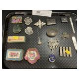 Trinket Boxes, Shoe Buttoner, Pins