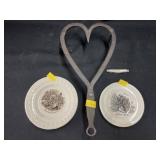 Wrought Iron Trivet, Transferware Plates