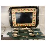 Toleware Tray with Spoon Rack