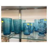 Blown Glass Tumblers, Mugs, Pitcher