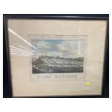 Camp DuPont Framed Lithograph
