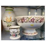 Porcelain Compote, Shaving Mug, Pottery Vase