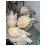 (4) Cement Garden Rabbits