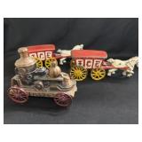 Cast Metal Carriages with Still Bank