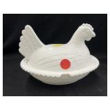 Milk Glass Hen On Nest