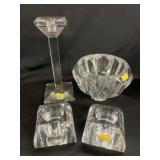 Crystal Bowl with Candlesticks