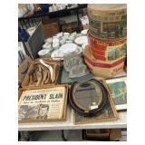 Hat Boxes, Clothing Hangers, Newspapers